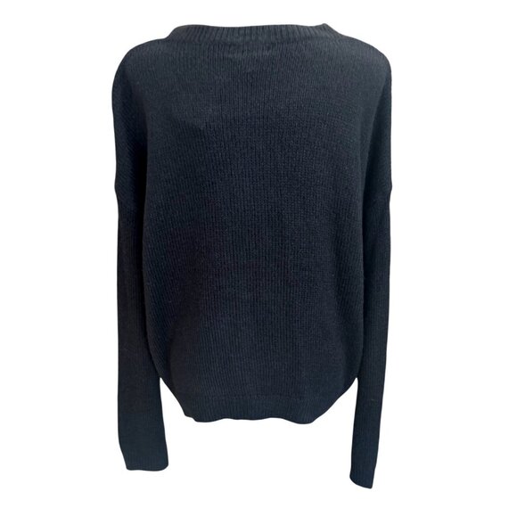 NWT Calvin Klein Jeans Womens Black White Oversized Soft Cozy Logo Sweater M Y2K - Picture 3 of 9